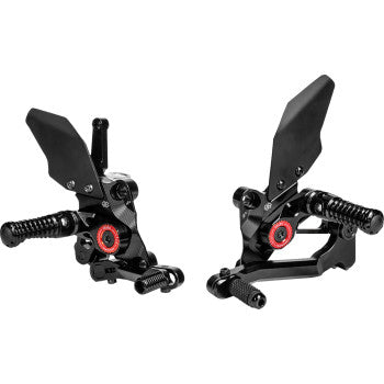 GILLES TOOLING MUE2 Rearset - Black - Suzuki GSX 1300 R Hayabusa 2022-2024 MUE2-S03-B