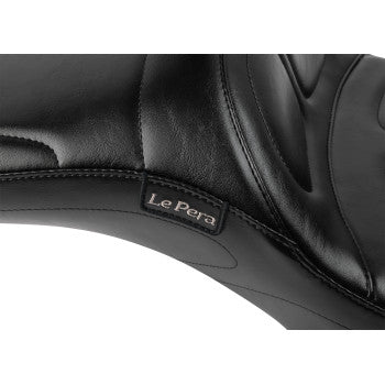LE PERA Maverick Daddy Long Legs Seat - With Backrest - Black - FLH/FLT 2023-2024 LV-957DLBR