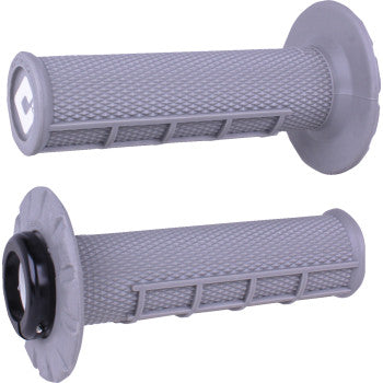 ODI Half Waffle v2.1 Lock-On Grips - ATV/MX - Soft Gray/Black J33HWG-B