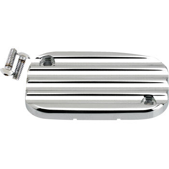 JOKER MACHINE Master Cylinder Cover - Hydraulic Clutch - Finned - Chrome 08-012C