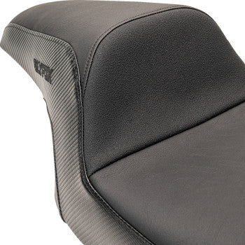 SLYFOX Seat - Black Logo - Smooth Vinyl - Carbon Fiber - FL '97-'07 0801-1612