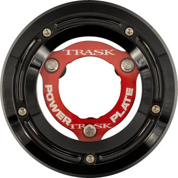 TRASK Derby Cover with Power Plate - Black/Red - Kit - '18-'25 Softail TM-0052-BK-RD