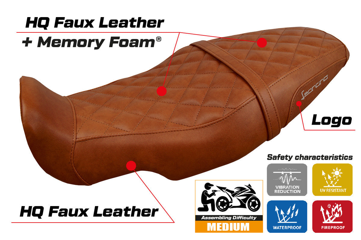 Tappezzeria Italia Benelli Leoncino 800 2022-2025 Seat Cover Comfort in Brown Vintage