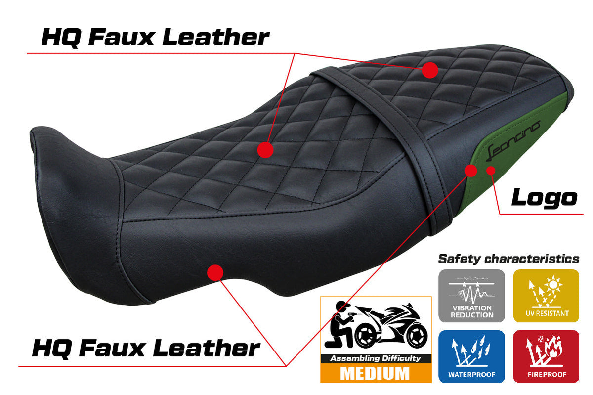 Tappezzeria Italia Benelli Leoncino 800 2022-2025 Seat Cover in Army Green and Black