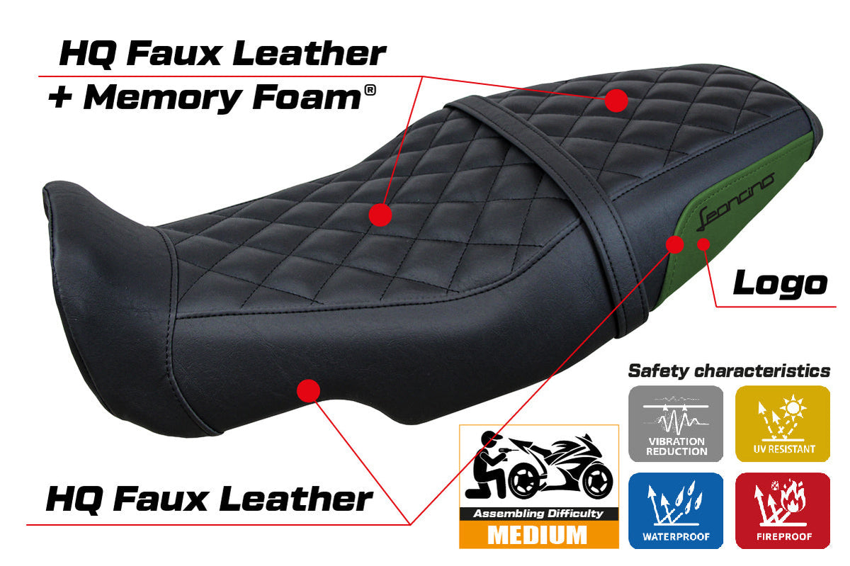 Tappezzeria Italia Benelli Leoncino 800 2022-2025 Seat Cover Comfort in Army Green and Black