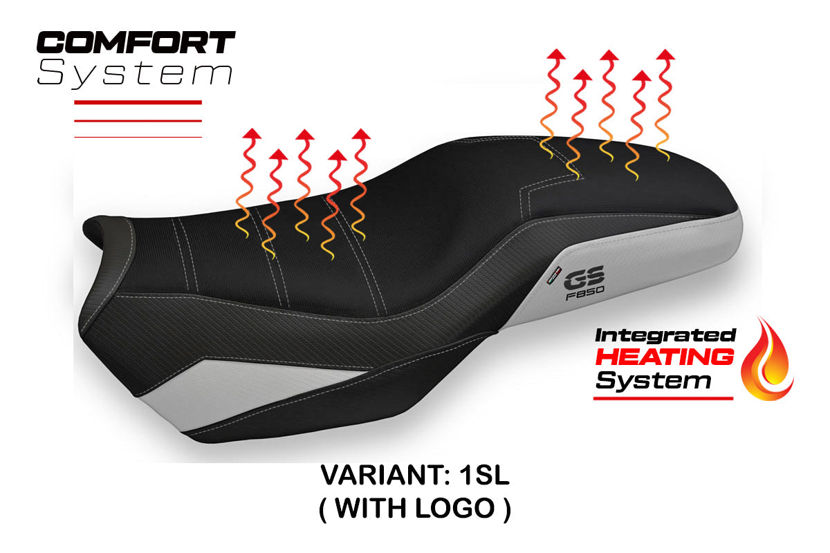 Tappezzeria Italia BMW F750GS F800GS F850GS 2019-2024 Comfort Heated Seat Cover in Silver and Black