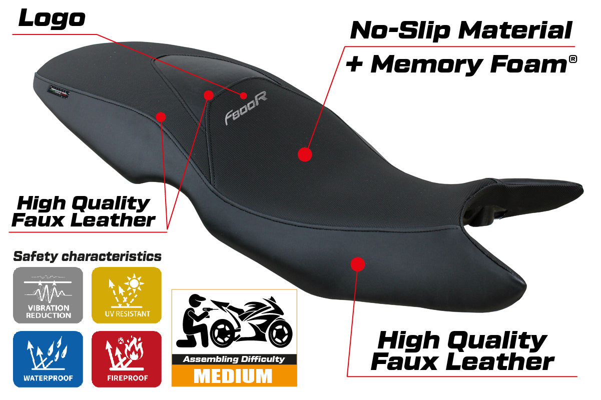 Tappezzeria Italia BMW F800R 2009-2020 Seat Cover Comfort in Black