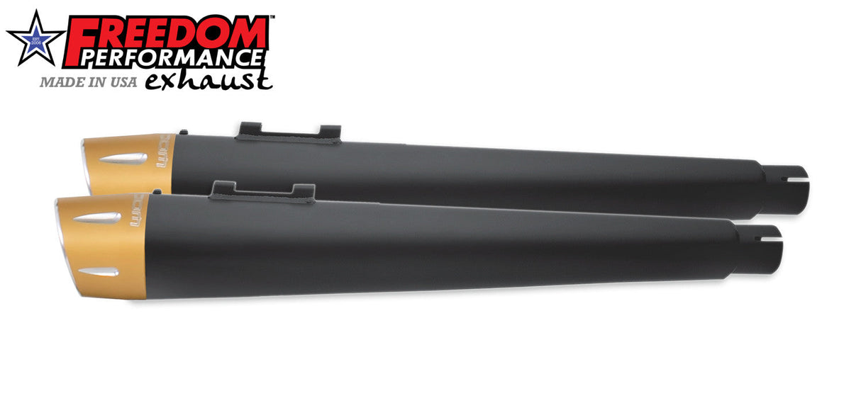 HARLEY TOURING AMERICAN OUTLAW & COMBAT FLUTED 4.5" MEGAPHONE SLIP-ONS BUNDLE 1995-PRESENT
