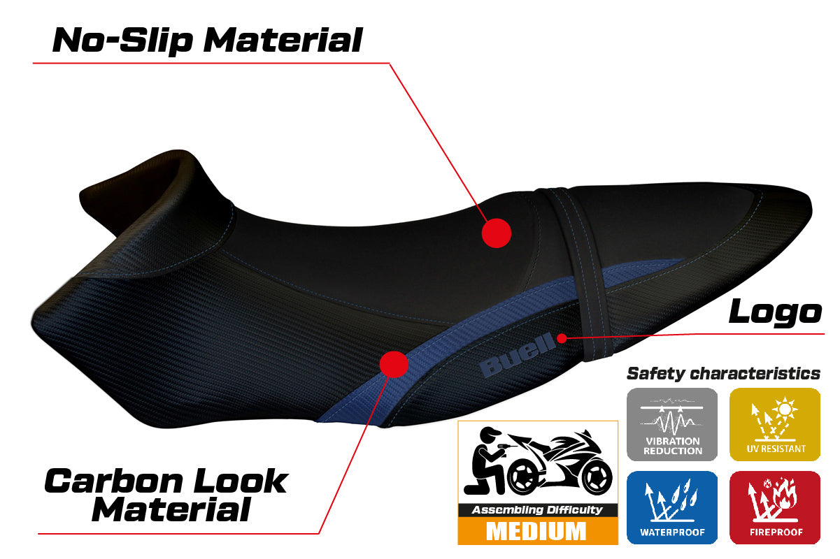 Tappezzeria Italia Buell XB12S XB12SX 2019-2021 Seat Cover in Blue and Black