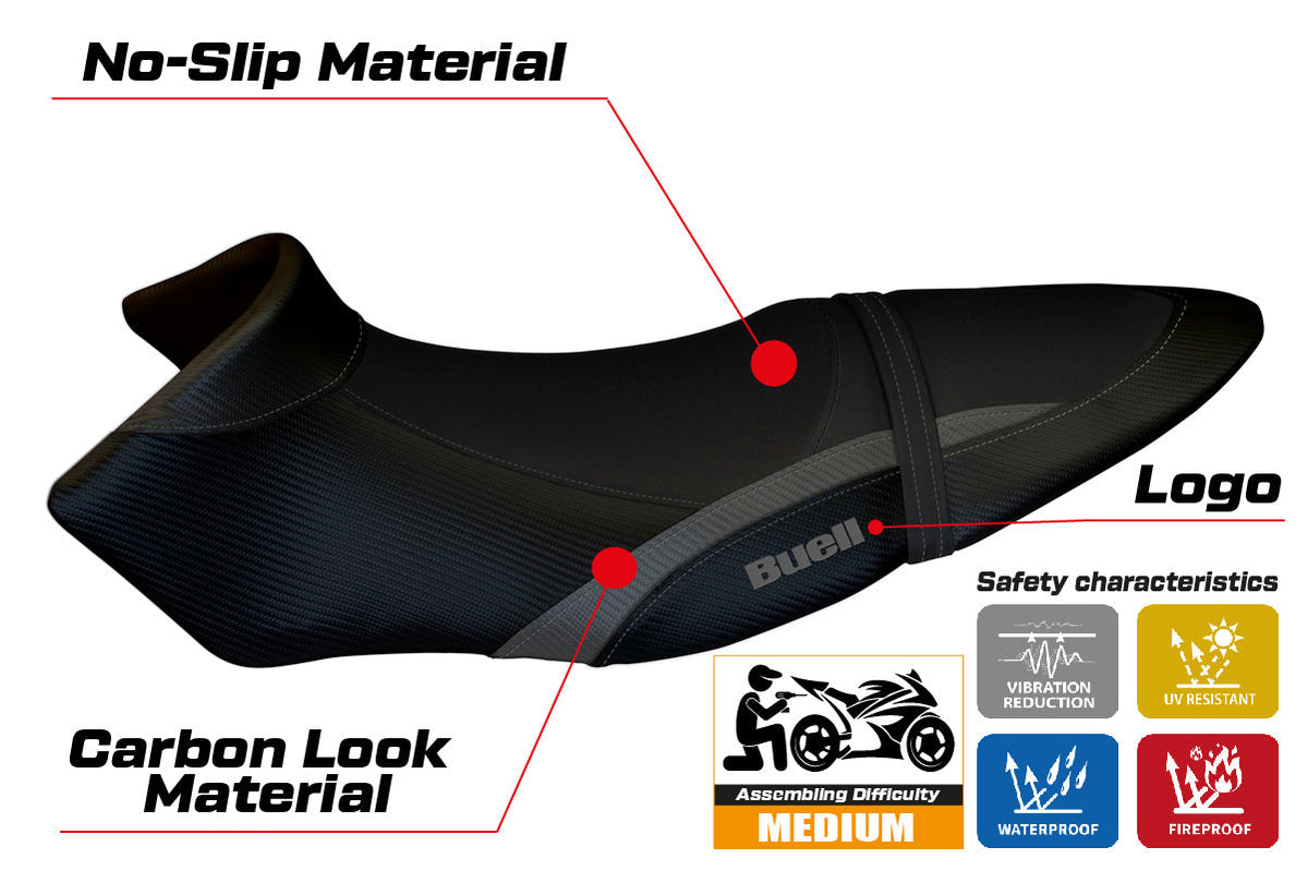 Tappezzeria Italia Buell XB12S XB12SX 2019-2021 Seat Cover in Grey and Black