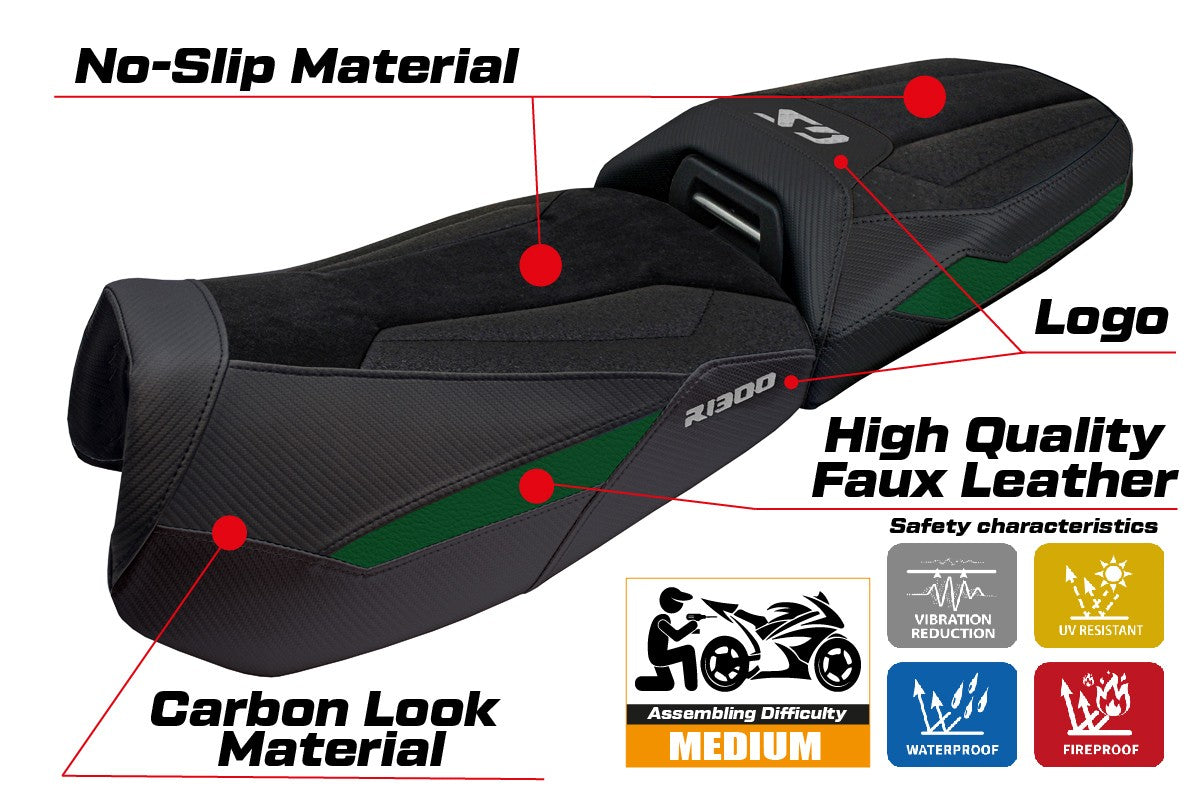 Tappezzeria Italia BMW R1300GS Adventure 2024-2025 Seat Cover Ultragrip Military Green