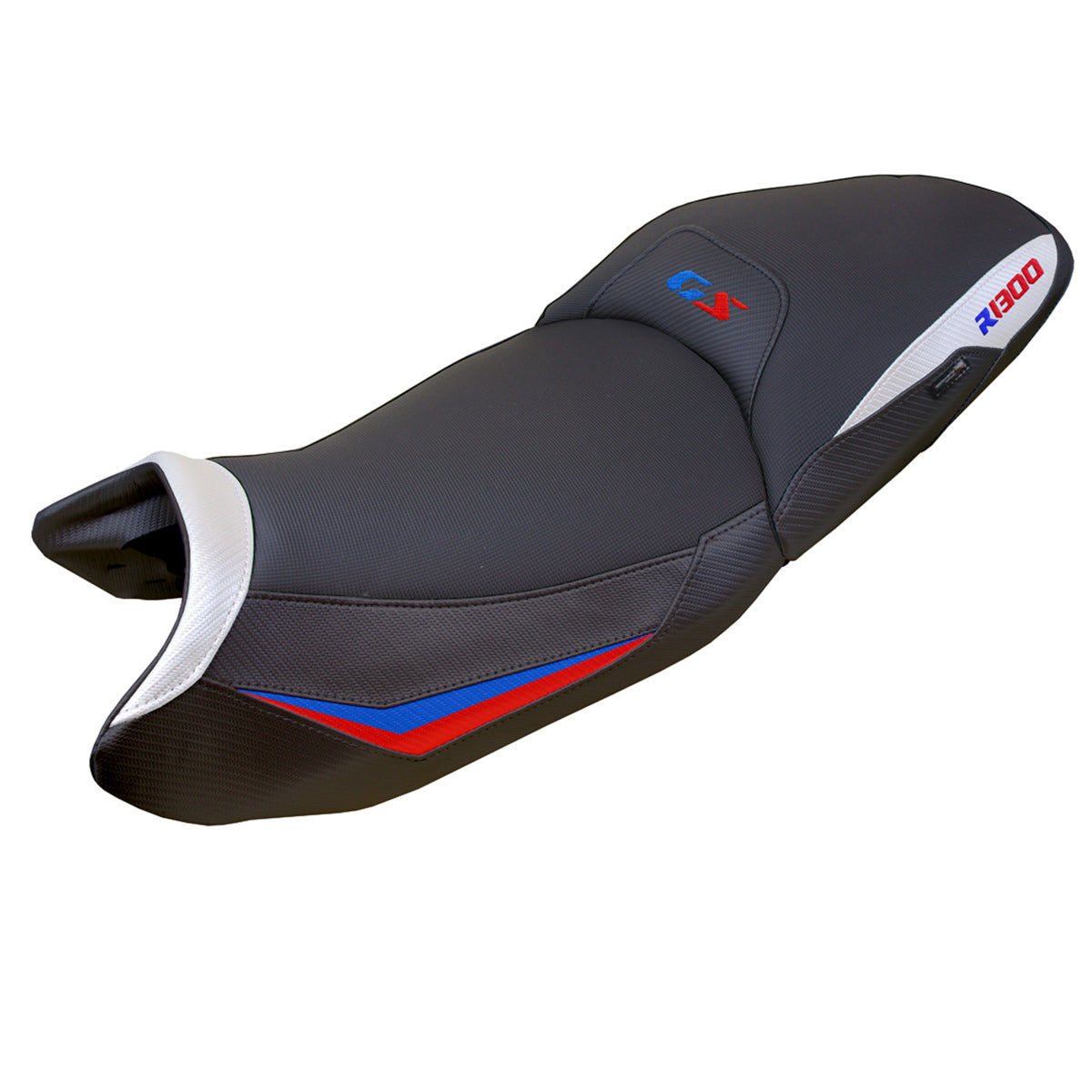 Tappezzeria Italia BMW R1300GS 2023-2025 Touring Seat Cover in White Red and Blue