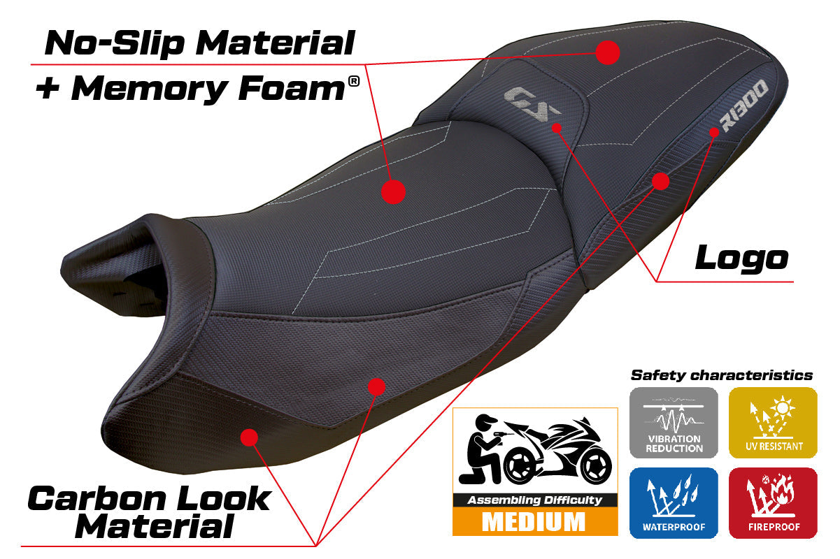 Tappezzeria Italia i BMW R1300GS 2023 2024 Touring Seat Cover Tappezzeria Comfort in Black
