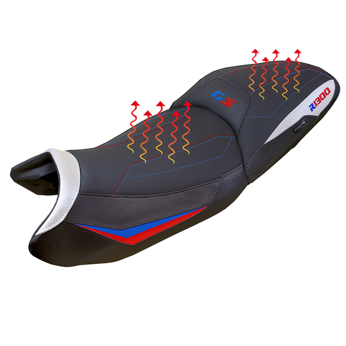 Tappezzeria Italia BMW R1300GS 2023-2025 Seat Cover Comfort Heated in White, Red, and Blue