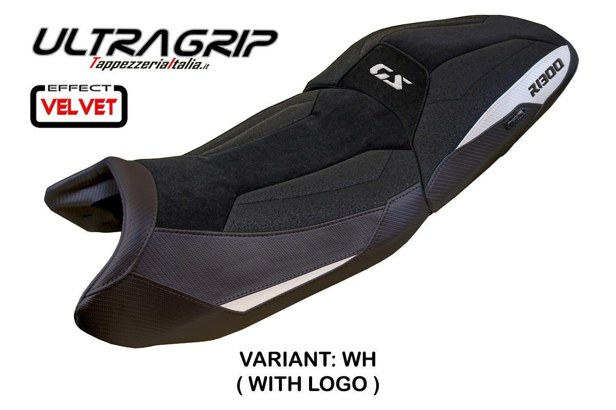 BMW R1300GS 2023-2025 Touring Seat Cover Tappezzeria Italia Ultragrip in White and Black