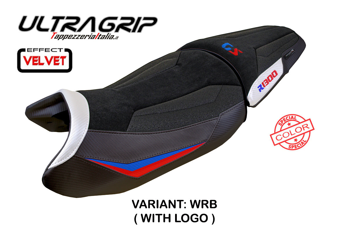 Tappezzeria Italia BMW R1300GS 2023-2025 Standard Seat Cover Ultragrip in White Red and Blue