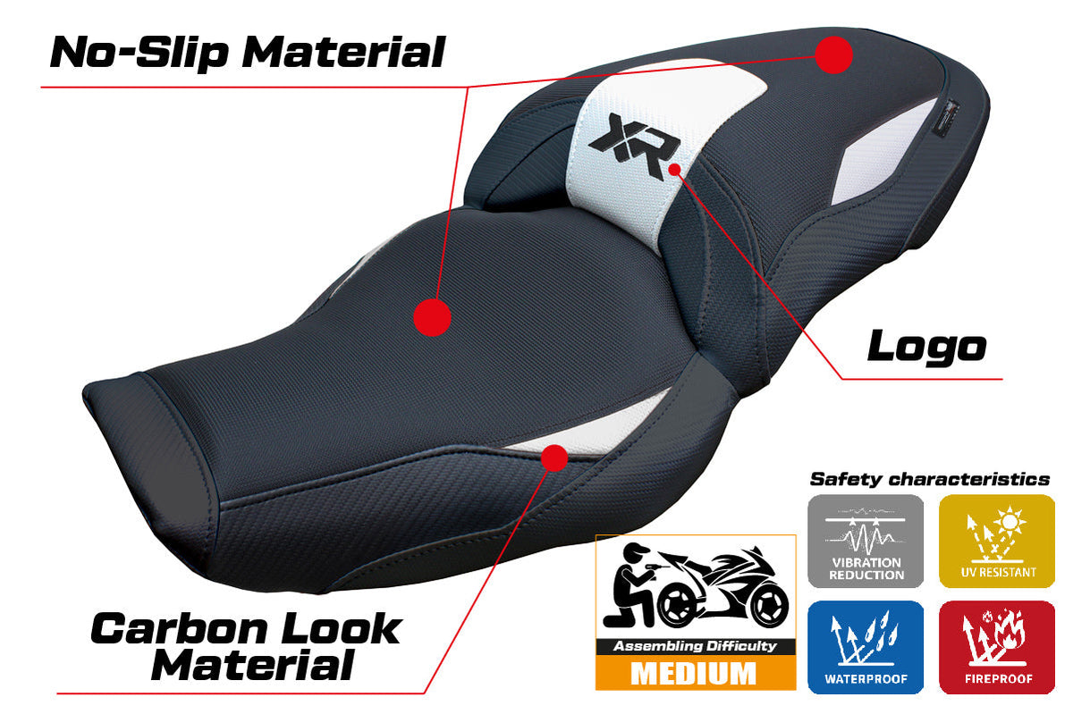 Tappezzeria Italia BMW S1000XR 2024-2025 Seat Cover in White Black