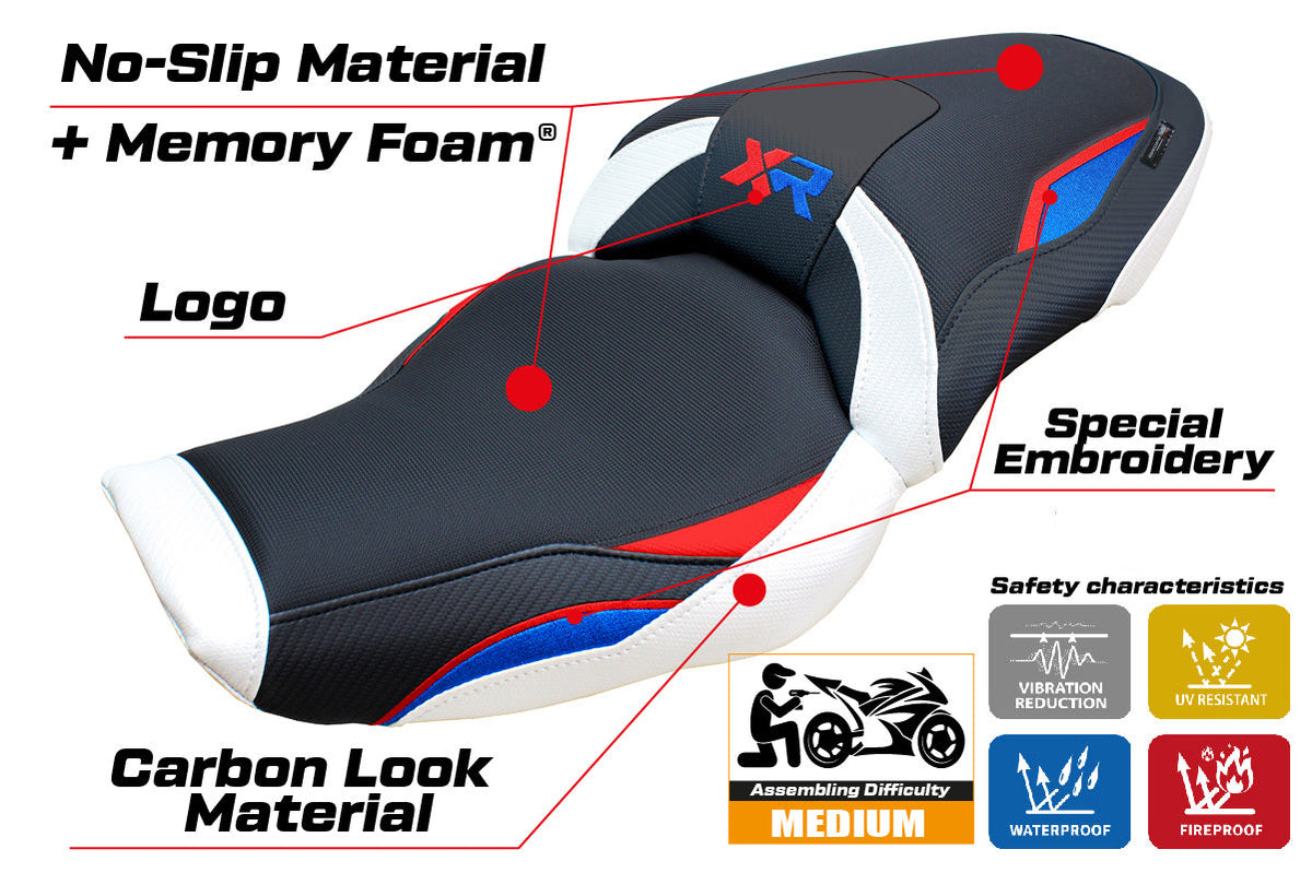 Tappezzeria Italia BMW S1000XR 2024-2025 Seat Cover Comfort in Red Blue White and Black