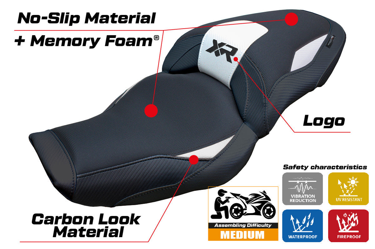 Tappezzeria Italia BMW S1000XR 2024-2025 Seat Cover Comfort in White and Black