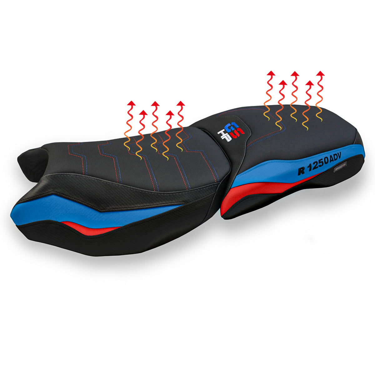 Tappezzeria Italia BMW R1250GS ADV 2019-2024 Comfort Heated Seat Cover in Red Blue
