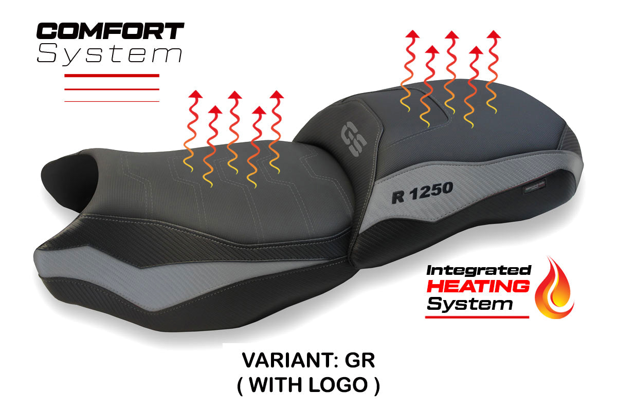 Tappezzeria Italia BMW R1250GS 2019-2023 Comfort Heated Seat Cover in Grey Black