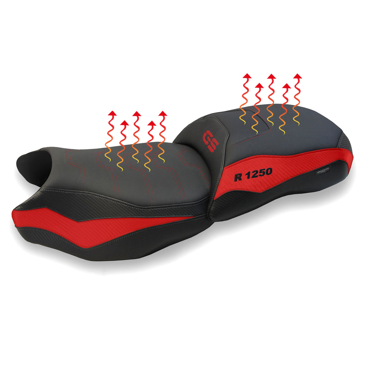Tappezzeria Italia BMW R1250GS 2019-2023 Comfort Heated Seat Cover in Red and Black