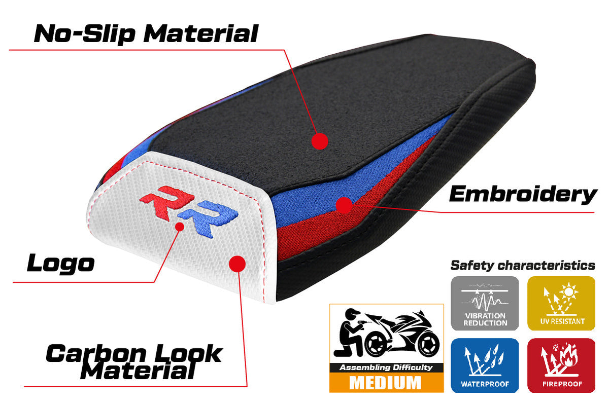 Tappezzeria Italia BMW M1000RR 2021-2022 Rear Seat Cover Ultragrip in Red, Blue, White and Black