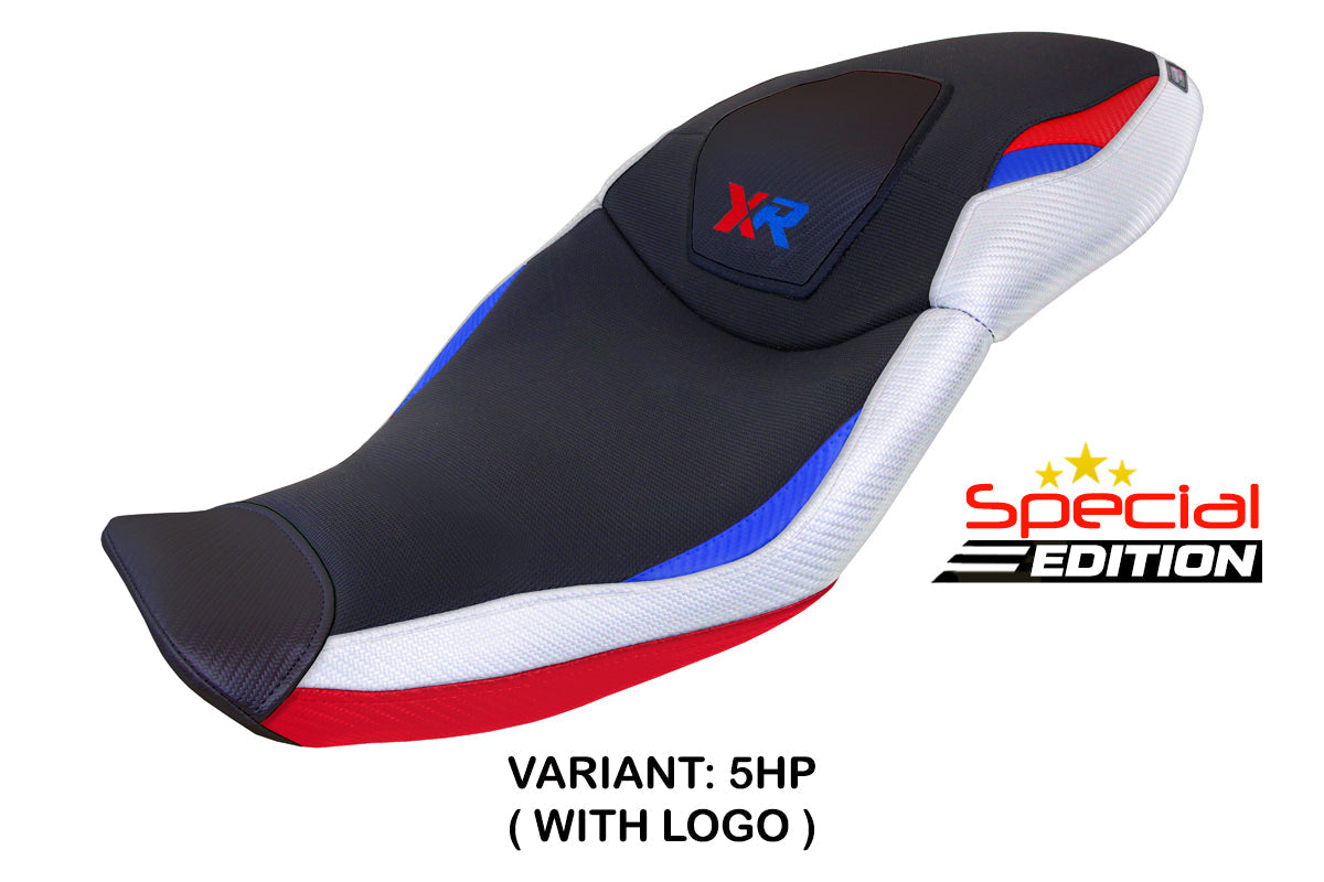 Tappezzeria Italia BMW S1000XR 2020-2023 Seat Cover in HP SE White, Red and Blue