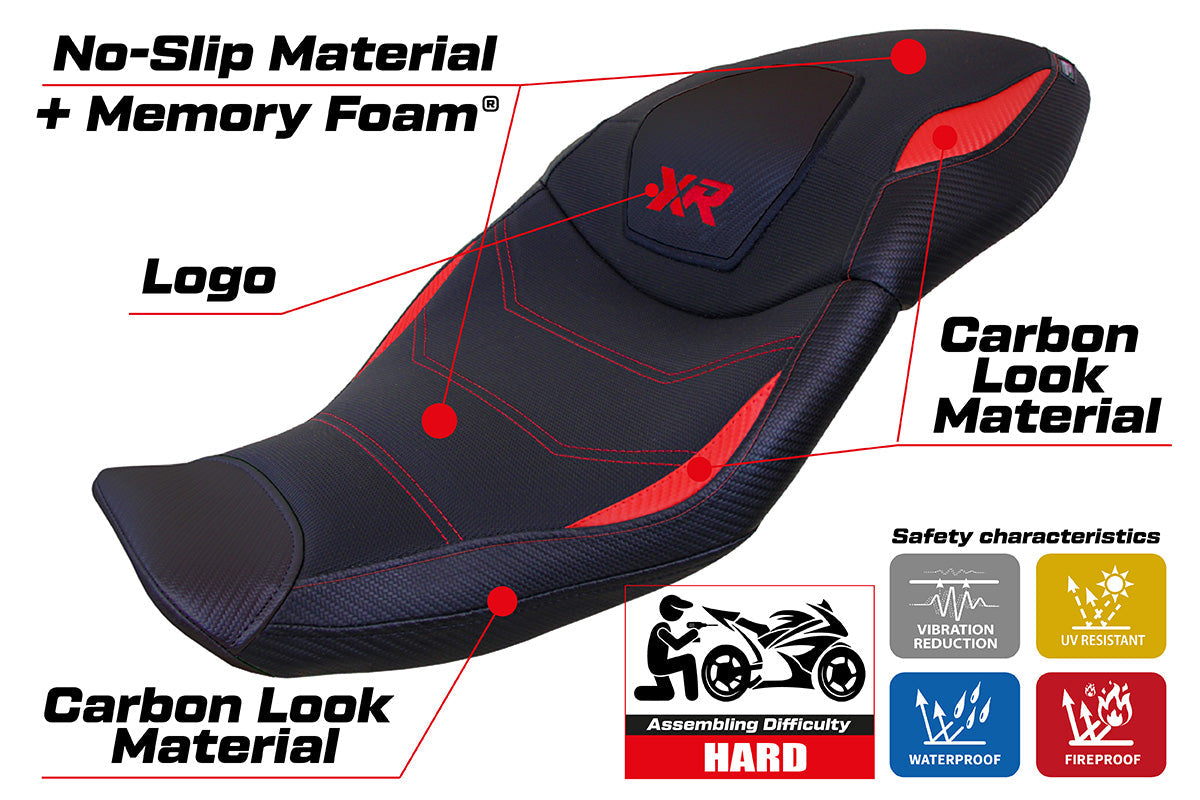 Tappezzeria Italia BMW S1000XR 2020-2023 Seat Cover Comfort in Red and Black