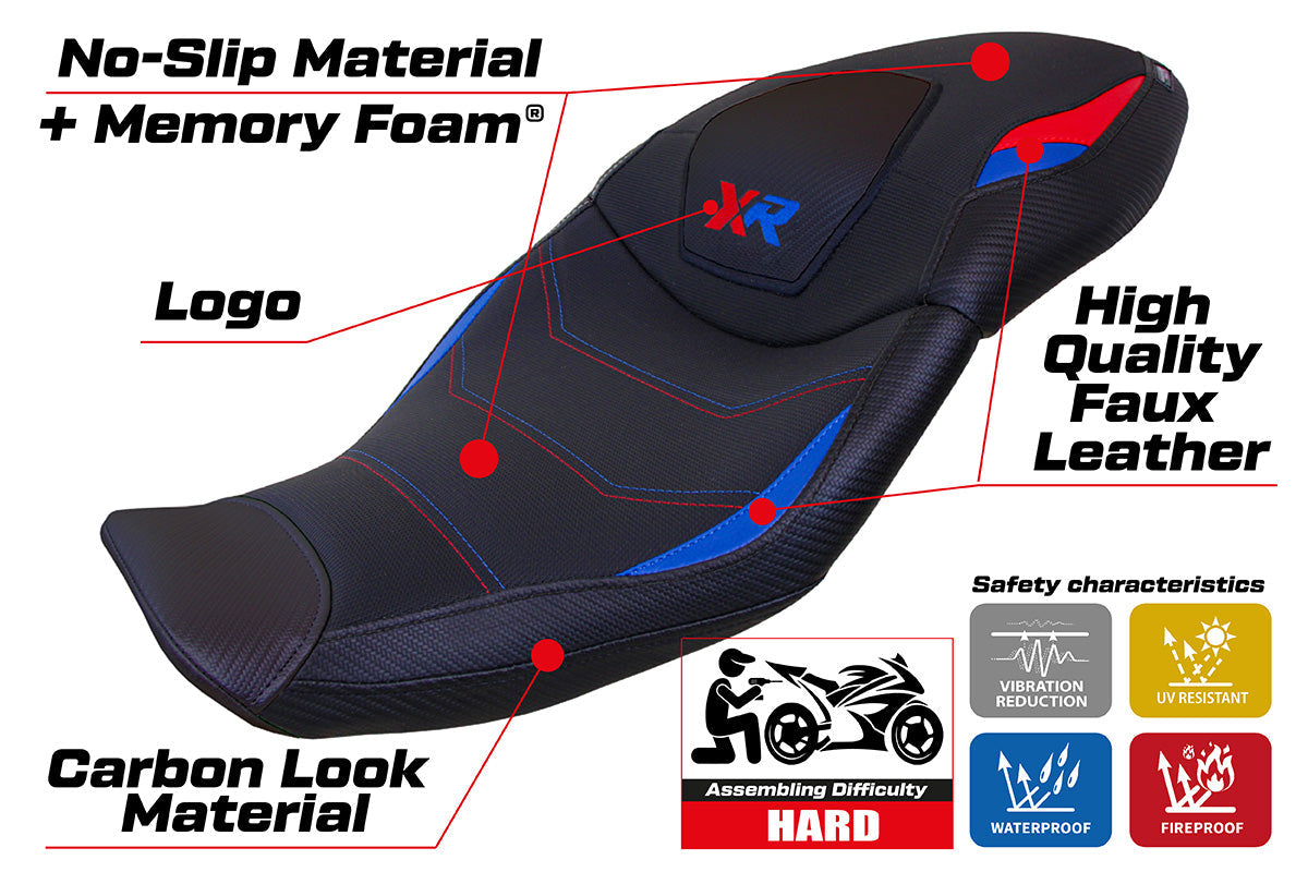 Tappezzeria Italia BMW S1000XR 2020-2023 Seat Cover Comfort in Red, Blue and Black