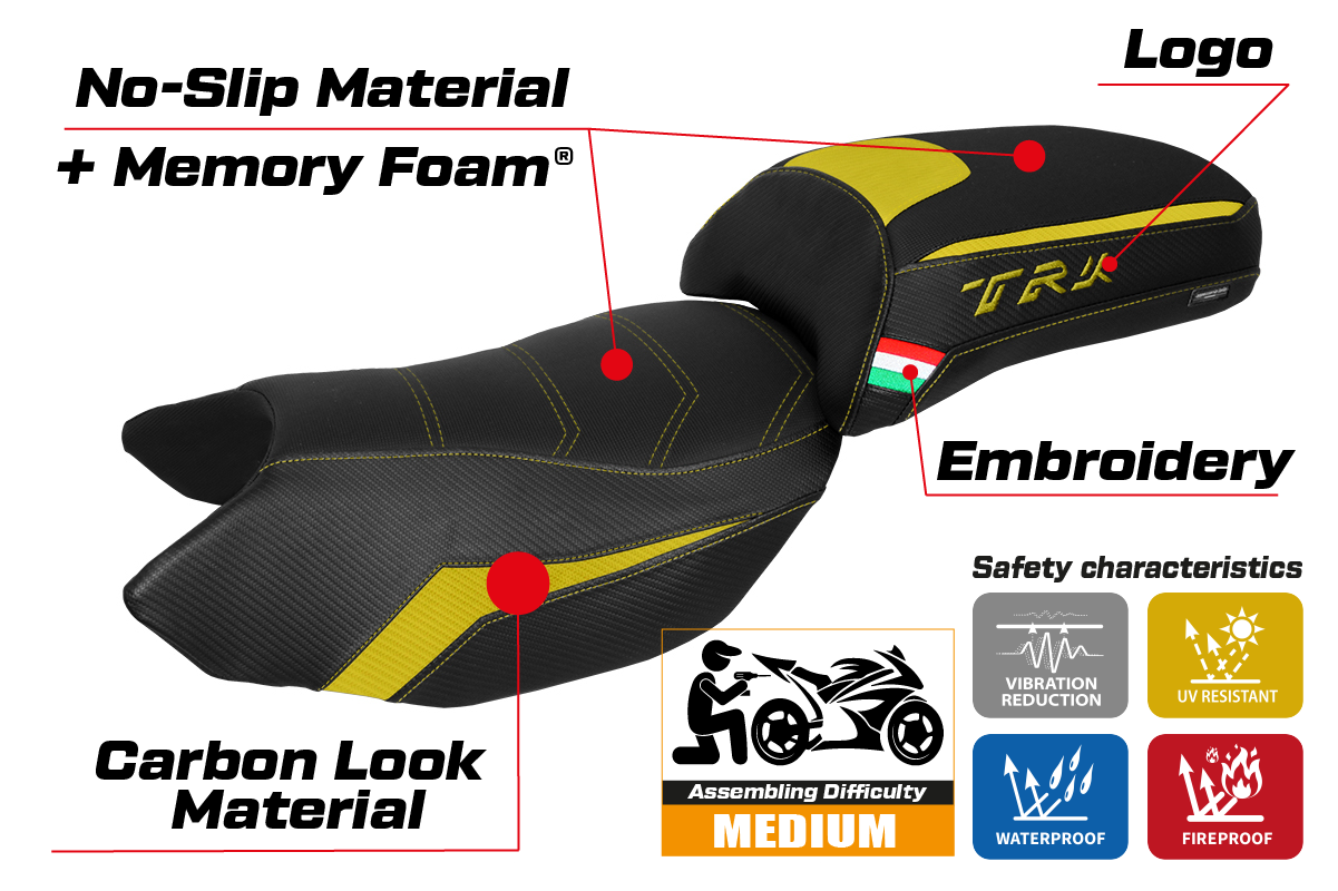 Tappezzeria Italia Benelli TRK 502 2017-2025 Seat Cover Comfort in Yellow