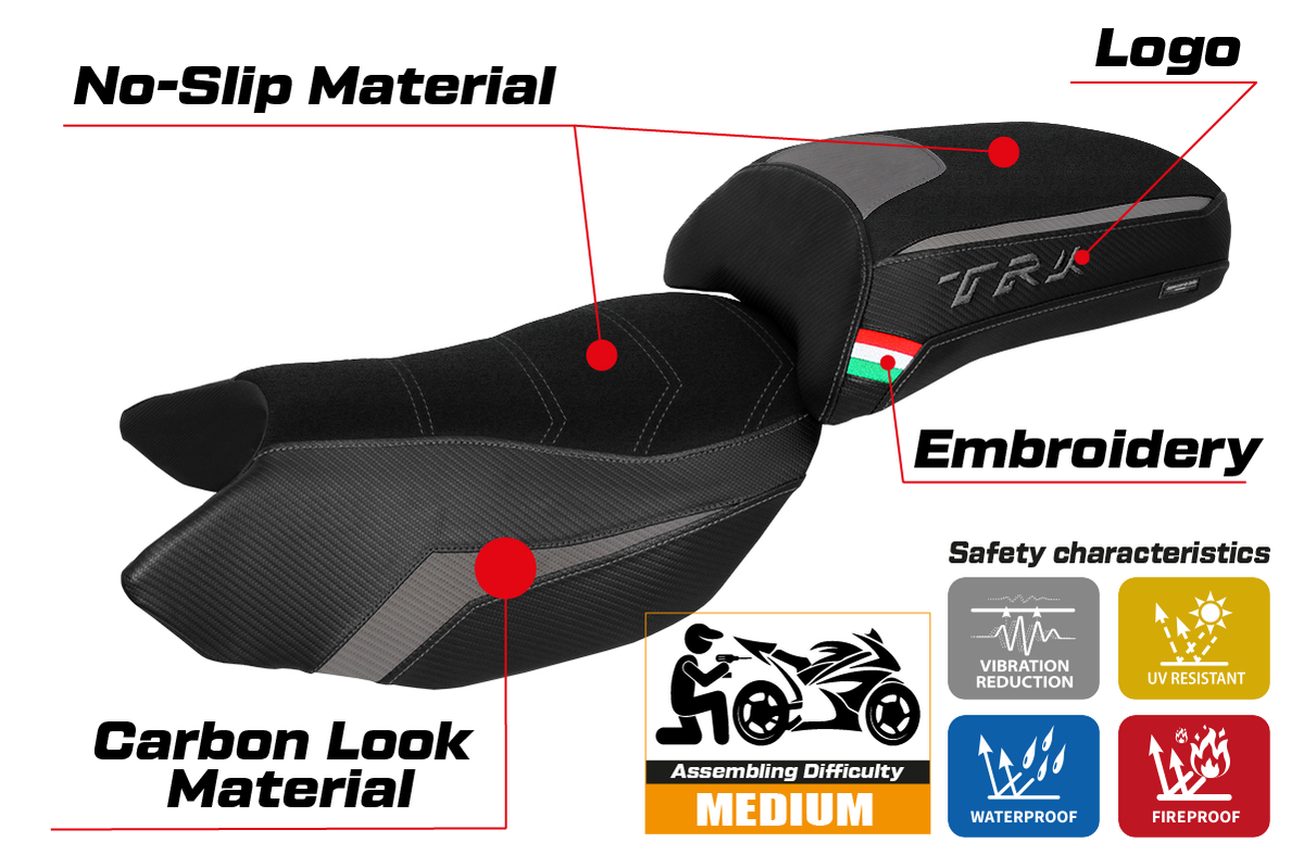 Tappezzeria Italia Benelli TRK 502 2017-2025 Seat Cover Ultragrip in Grey