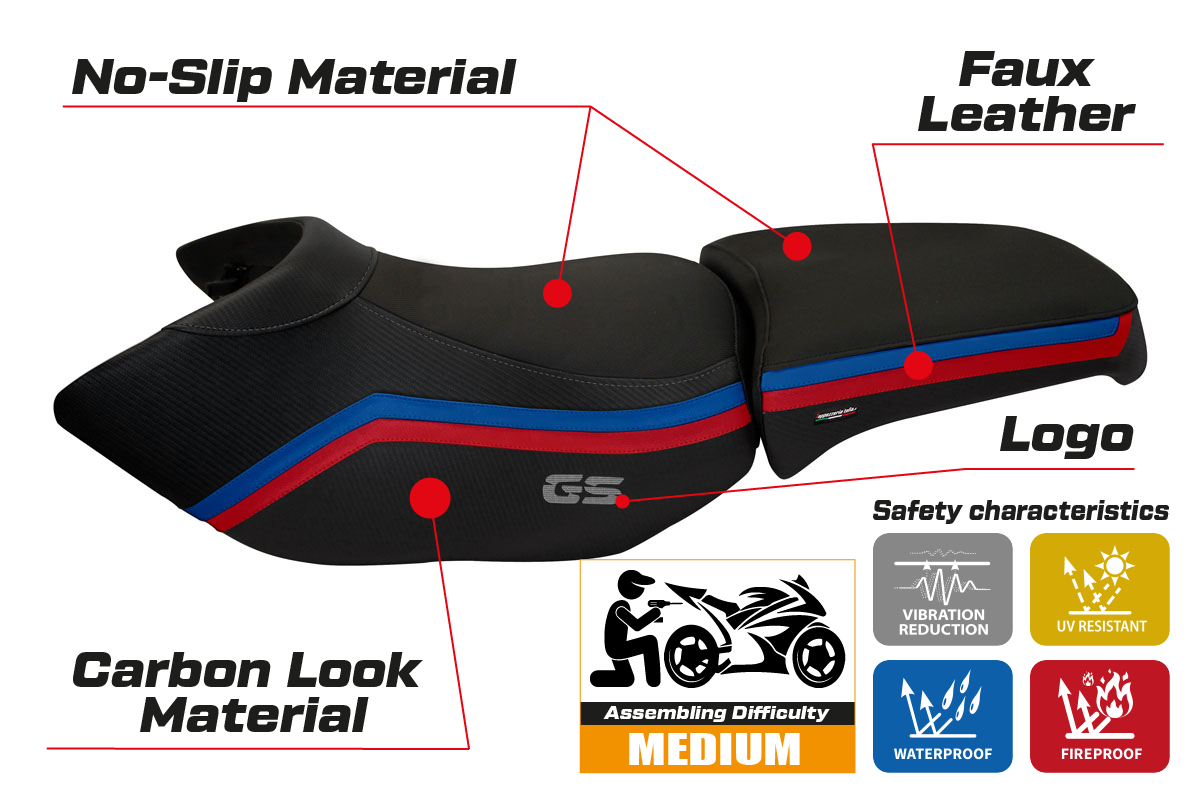 Tappezzeria Italia BMW R1200GS Adventure 2006-2012 Seat Cover in Black SE