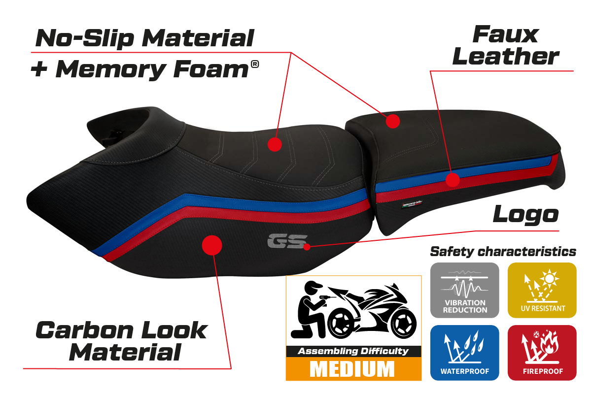 Tappezzeria Italia BMW R1200GS Adventure 2006-2012 Seat Cover Comfort in Black SE