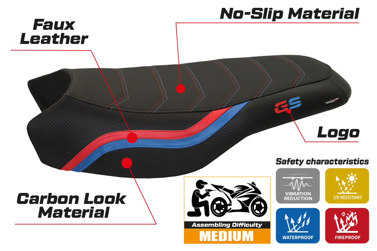 Tappezzeria Italia BMW R1200GS R1250GS Rallye 2017-2024 Seat Cover in Black