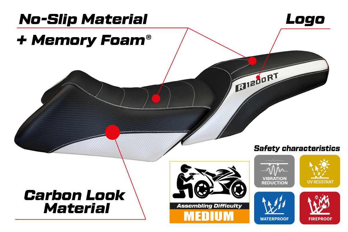 Tappezzeria Italia BMW R1200RT 2006-2013 Seat Cover Comfort in White