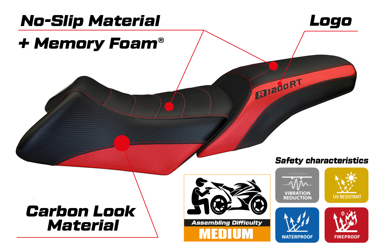 Tappezzeria Italia BMW R1200RT 2006-2013 Seat Cover Comfort in Red