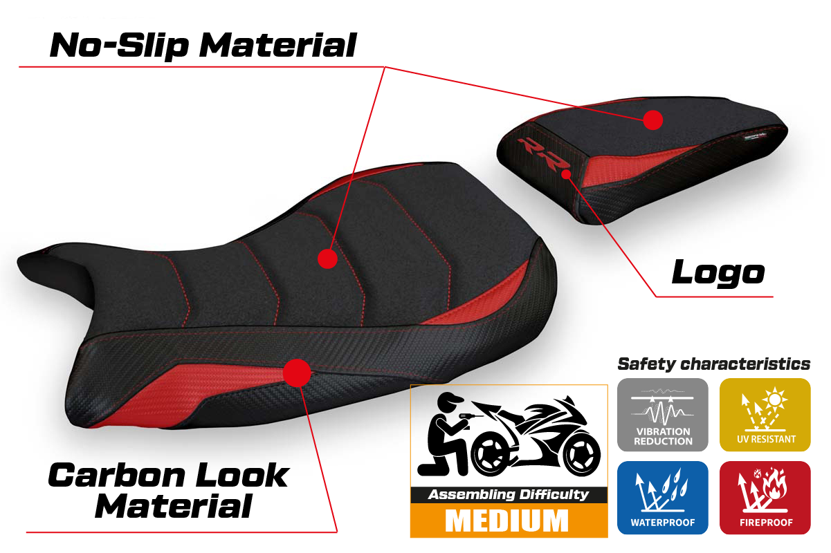 Tappezzeria Italia BMW S1000RR M Sport 2019-2025 Seat Cover Ultragrip in Red