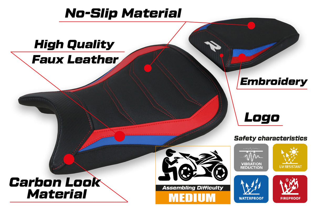 Tappezzeria Italia BMW S1000R M Sport 2021-2025 Seat Cover Ultragrip in HP SE