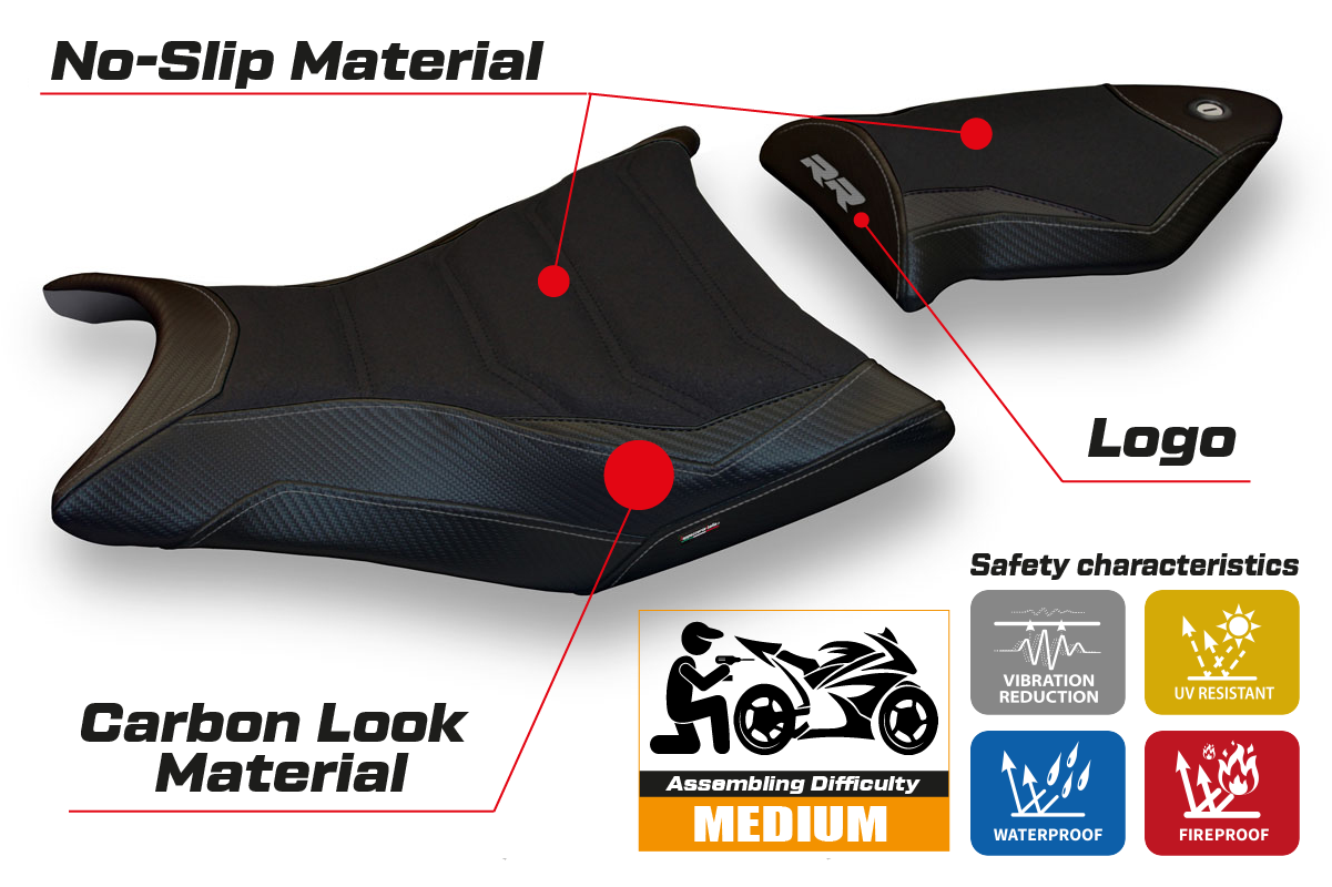 Tappezzeria Italia BMW S1000RR 2009-2011 Seat Cover Ultragrip in Black