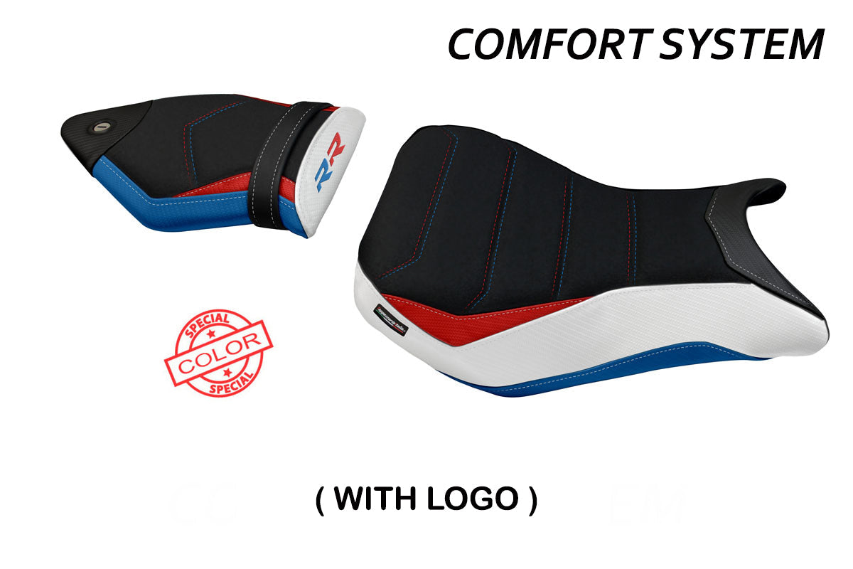 Tappezzeria Italia BMW S1000RR 2012-2014 Seat Cover Comfort in HP Red, Blue and White