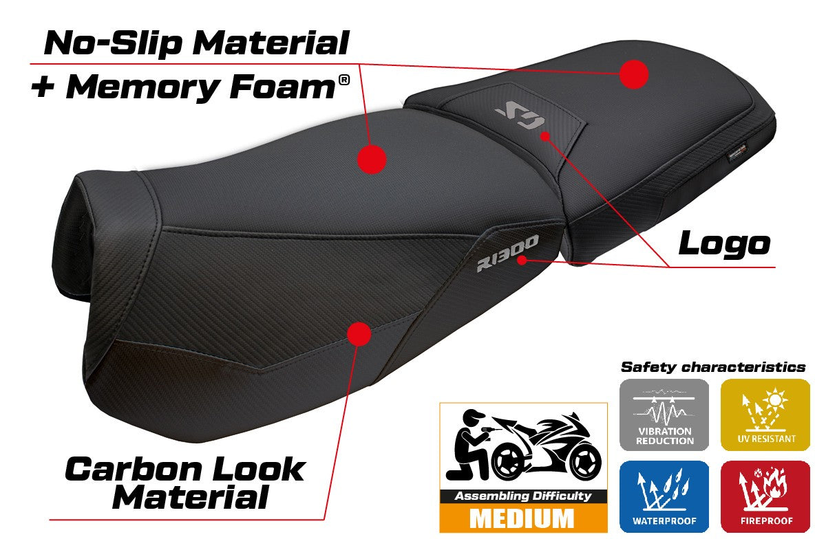Tappezzeria Italia BMW R1300GS Adventure Trophy 2024-2025 Seat Cover Comfort Black