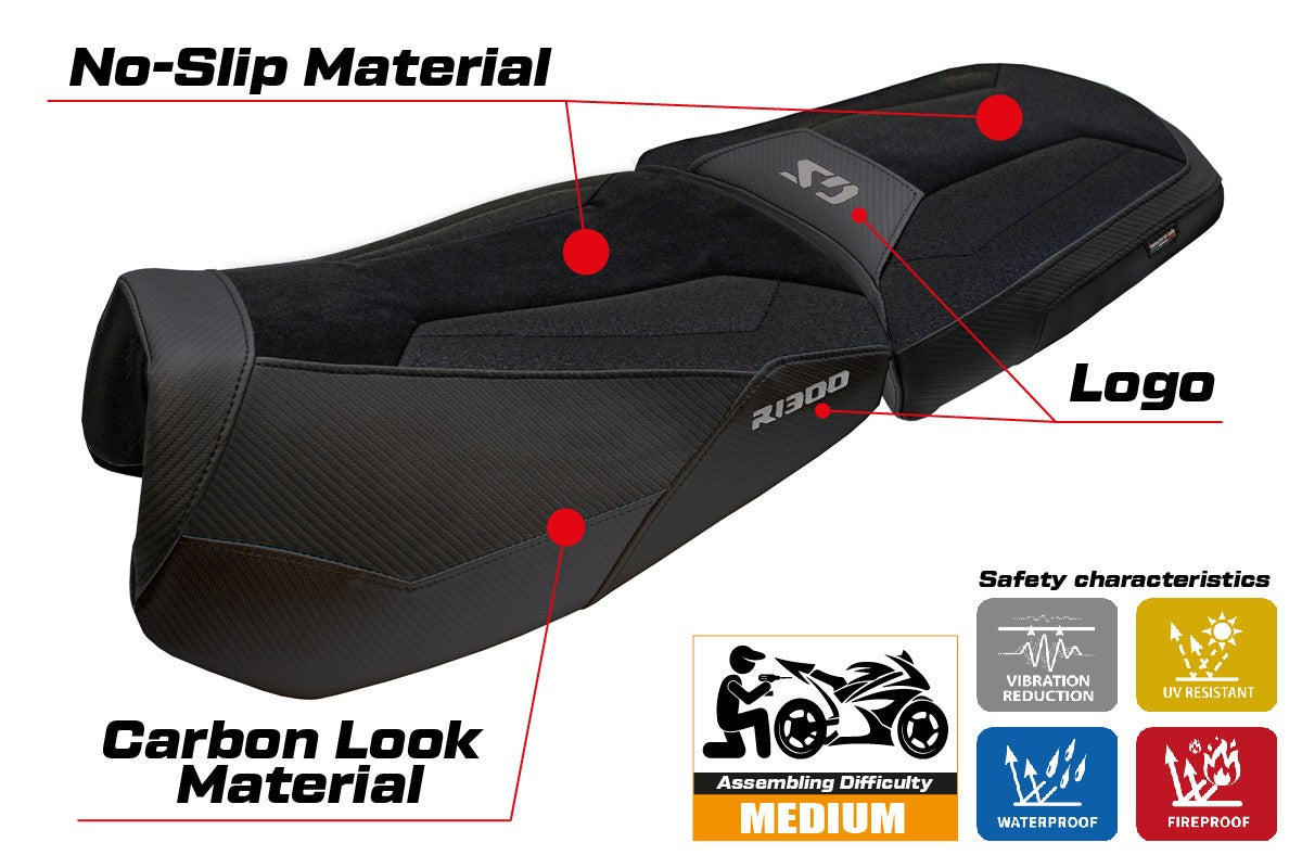 Tappezzeria Italia BMW R1300GS Adventure Trophy 2024-2025 Seat Cover Ultragrip Black