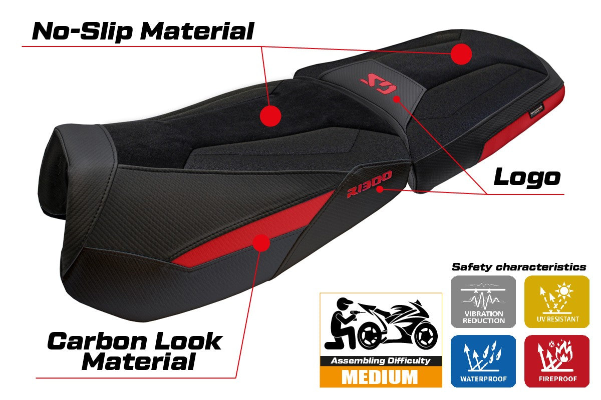 Tappezzeria Italia BMW R1300GS Adventure Trophy 2024-2025 Seat Cover Ultragrip Red