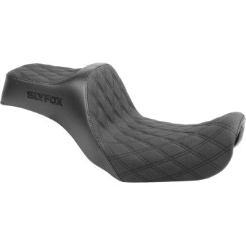 SLYFOX High Noon Seat - Double Diamond - Black Logo - Black Stitch - FXD/FLD '06-'17 4694C-SlyFox