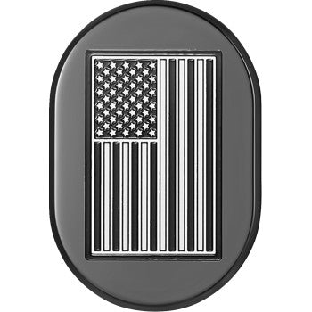 FIGURATI DESIGNS Antenna Cover - Right Rear Fender - Contrast Cut American Flag - Black FD26-AC-BLK-RT