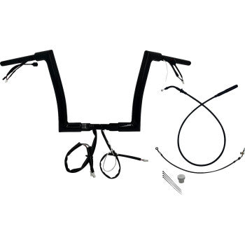 FAT BAGGERS INC. 1-1/2" EZ Install Flat Top Handlebar - 12" - Black 649912-B