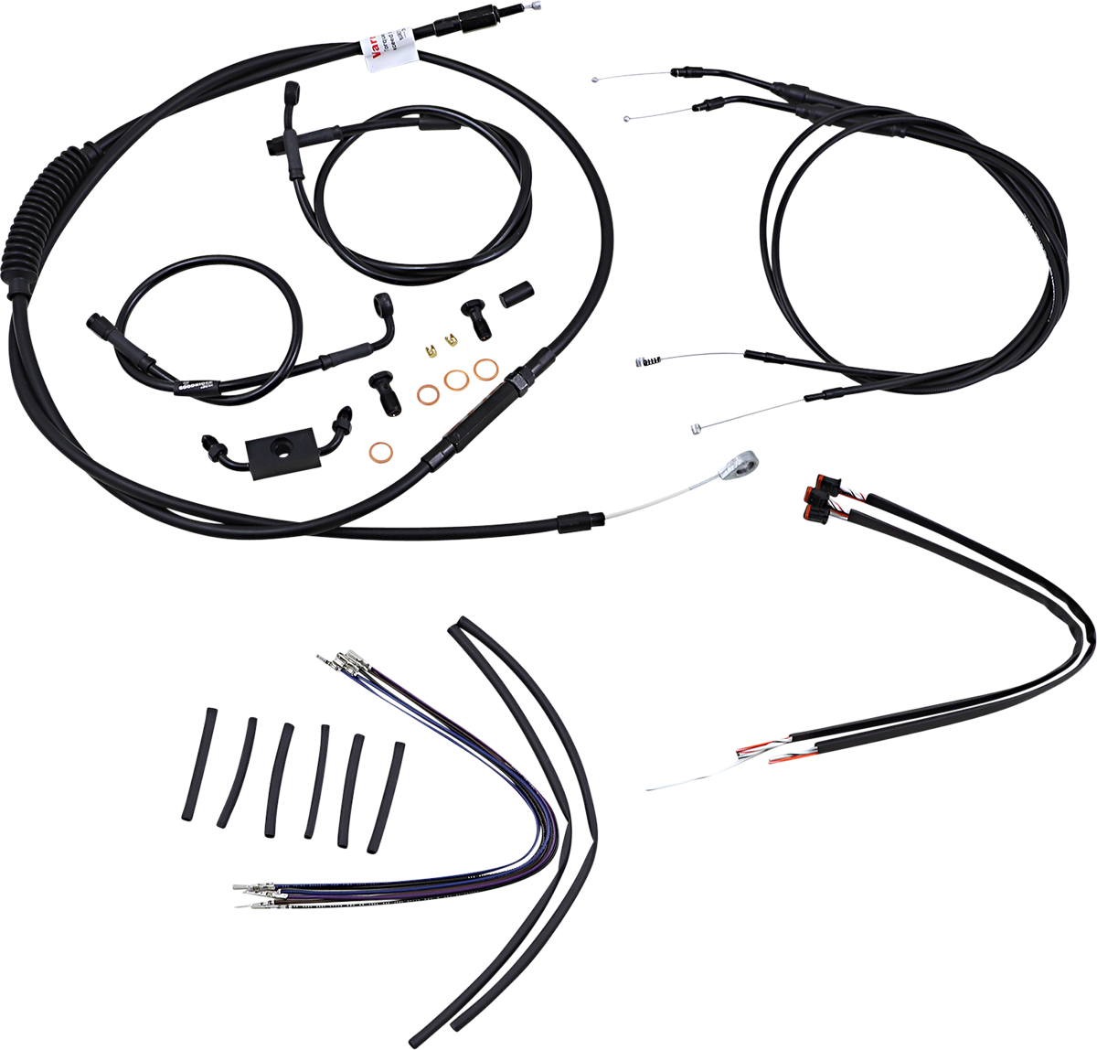 BURLY BRAND Control Kit - 16" Ape Hanger Handlebars - ABS B30-1123