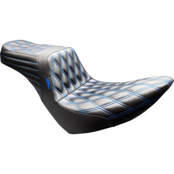 LE PERA Tailwhip Seat - Black - Double Diamond - Blue Stitch - FX/FL '18-'25 LYR-580DD-BE01