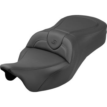 SADDLEMEN Roadsofa™ King Seat - No Backrest - Plain - Black Stitch - FLH/FLT '08-'25 808-07B-187S